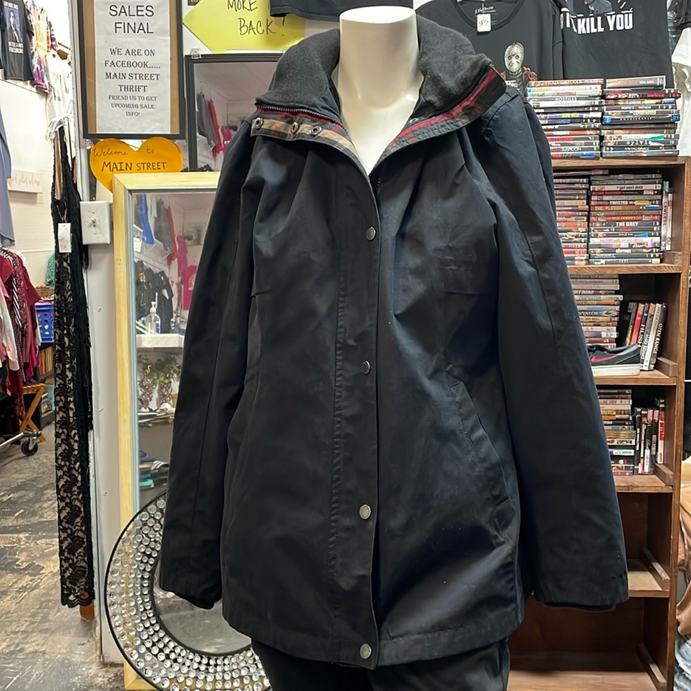 Pendleton Women's hooded plaid lined rain jacket size m
